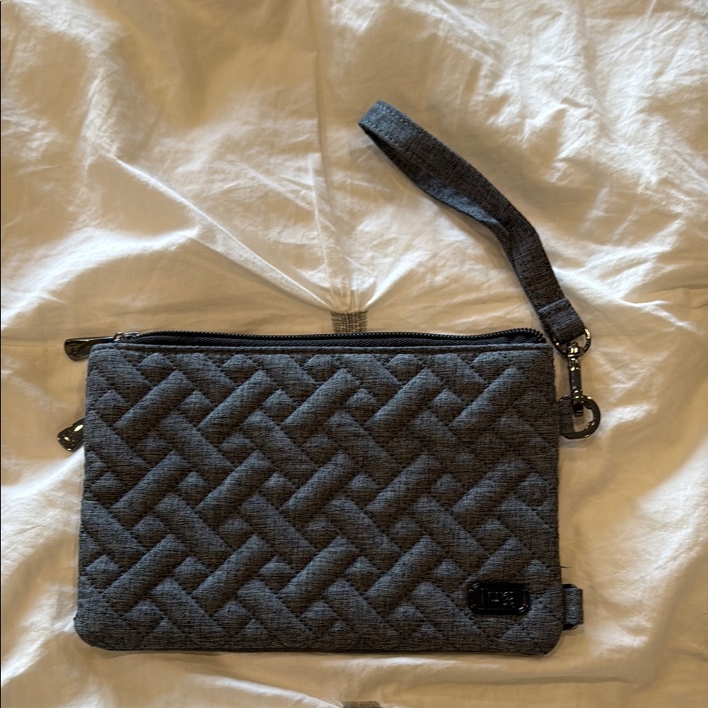 Lug Gray Quilted Wristlet Clutch
